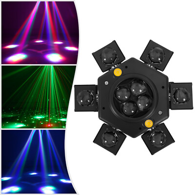 6 Arm Bee Eye LED Beam Moving Head Laser Light DJ Lights DMX Stage Effects RGBW