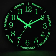 Large Luminous 3D Wall Clock New Glow In The Dark Quartz Home Decor Night Clock