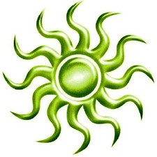 30 Custom Modern Green Sun Personalized Address Labels
