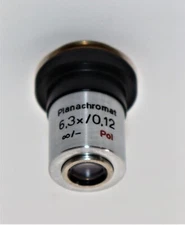 ausJena Planachromat 6.3X Pol Microscope Objective Infinity Corrected