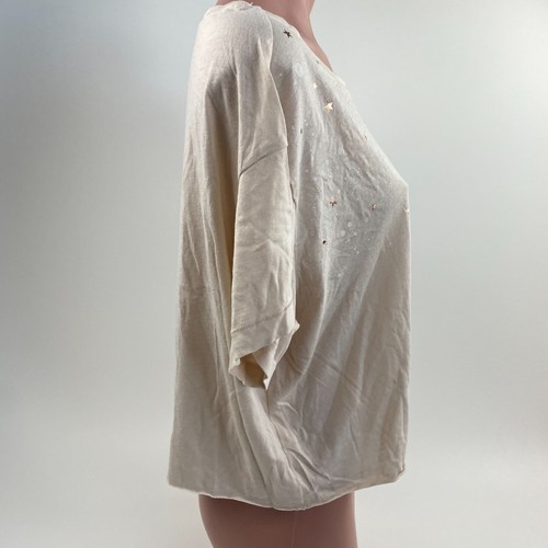 Camiseta corta Victoria's Secret ROSA manga corta estampada navideña beige XS NUEVA CON ETIQUETAS - Imagen 6 de 9