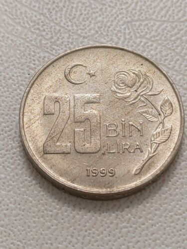 🇹🇷 25000 25 Bin Lira - 1999 Turkey Coin Ataturk Old-Lira - KM#1041 T76 - Picture 1 of 2