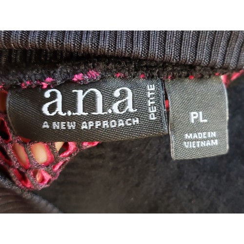 a.n.a Bomber Jacket Womens PL Pink Black Mesh Polyester Long Sleeve Full Zip - Picture 3 of 14