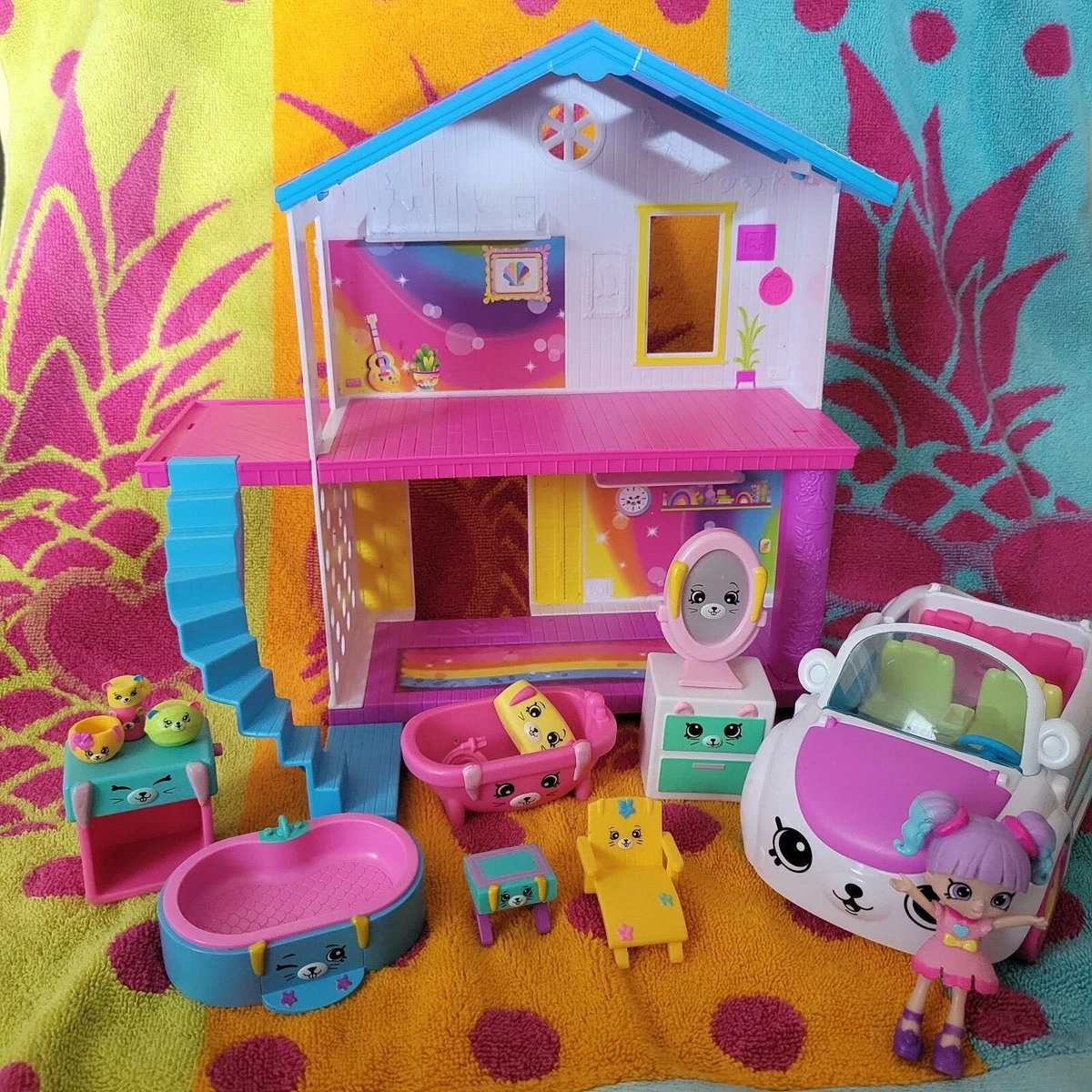 Shopkins Happy Places Rainbow Beach House Playset 630996568606 eBay