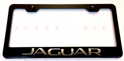 1x Red Jaguar LOGO 3D Emblem STAINLESS STEEL License Plate Frame RUST Free Caps