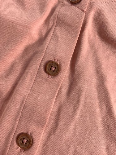 Chelsea & Violet Womens Cropped Top Size XS Peach Bell Sleeves Button - Picture 4 of 7