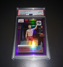 2023 Donruss UFC #203 Bo Nickal Rated Rookie Purple Flood PSA 8