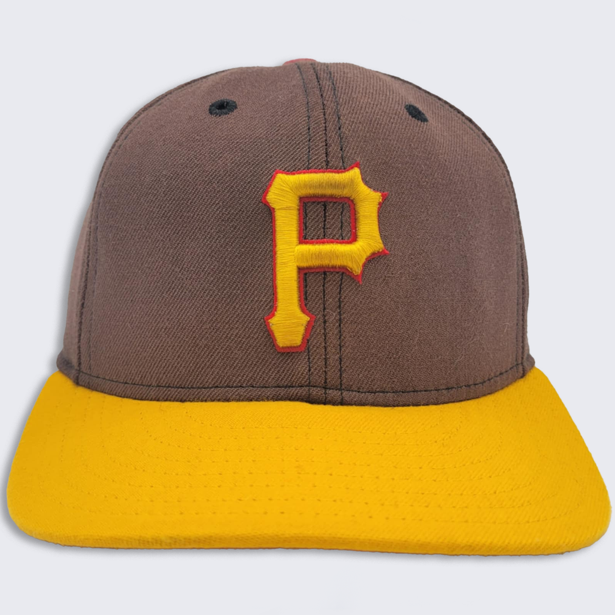 Pittsburgh Pirates Vintage New Era Fitted Hat Brown Yellow MLB