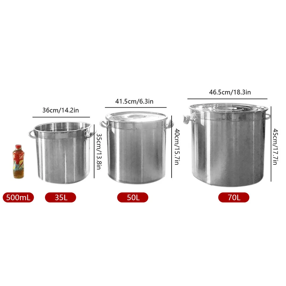 30/50/70 Liter Gastronomie Kochtopf Kochtopf Suppentopf Mit Edelstahl Deckel NEU - Bild 2 von 4