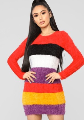 multi color sweater dress