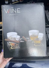 Wine Savant Cigar Holder Whiskey Glasses Set