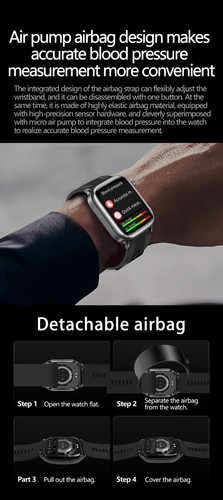 Montre Connectée TK66 pour Android & ios Fitness Tracker Pression Artérielle ECG - Photo 14 sur 22