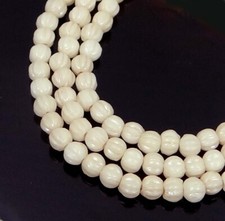 50 Czech Glass Melon Round Beads 3mm - Opaque - Luster Champagne