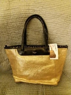 Sac ABACO modele Ocaba cuir graine couleur or métallisé - Photo 1/4
