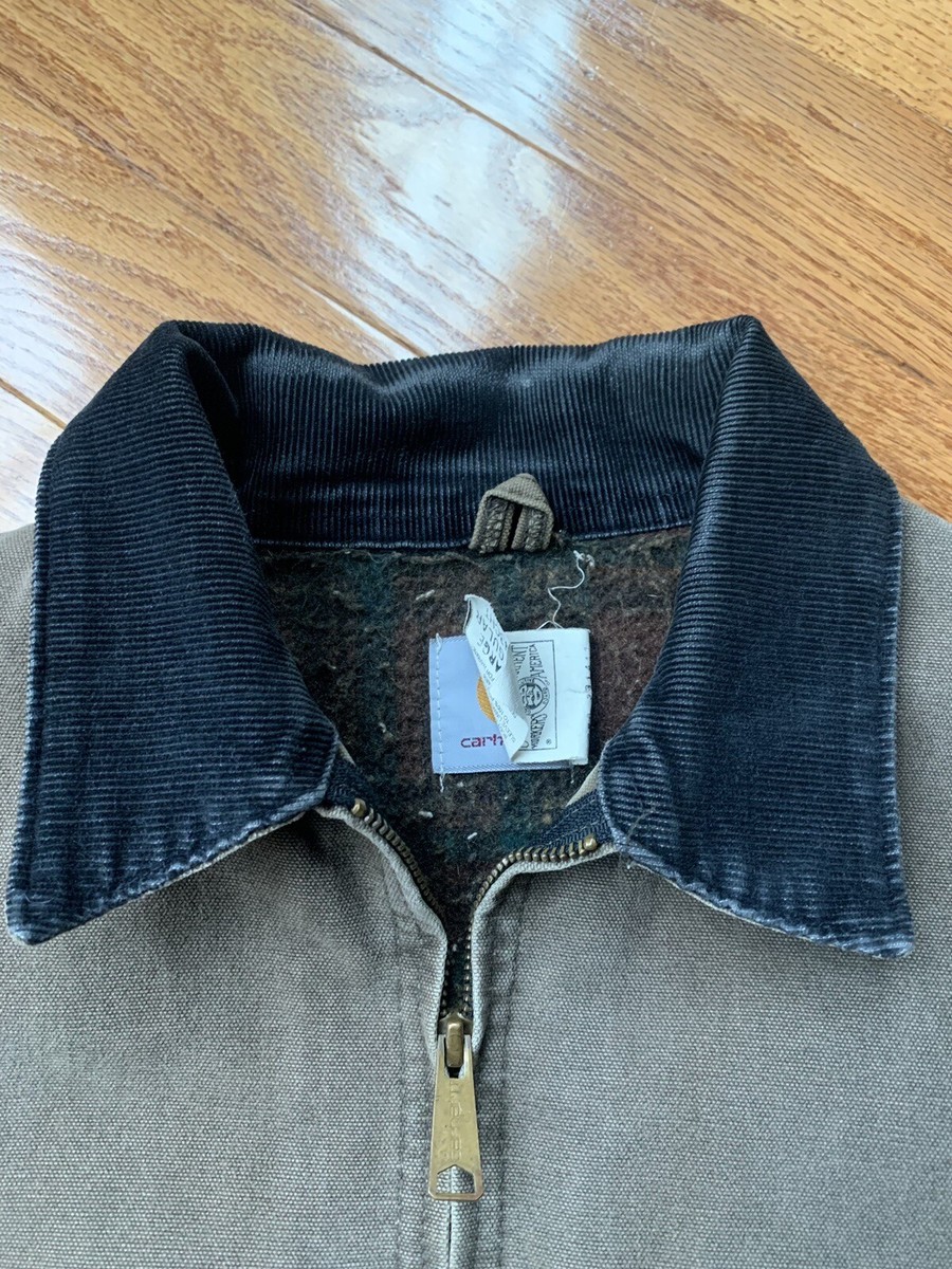 Vintage 90's Carhartt Detroit Jacket Blanket Lined Brown XL