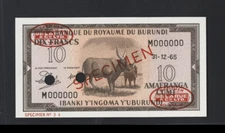 Burundi Banknote Specimen Catalog #9sv2  