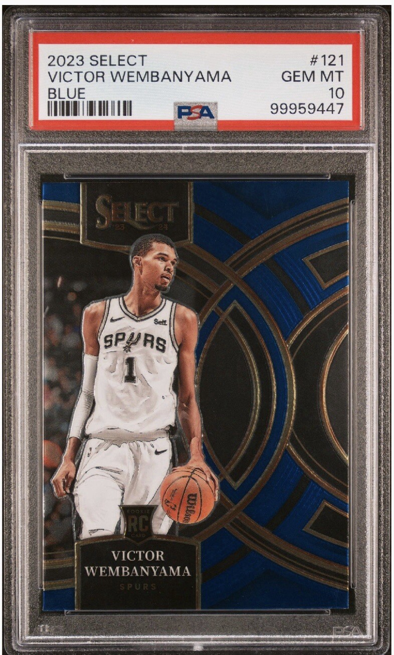 2023 Panini Select #121 Victor Wembanyama Blue RC PSA 10 GEM MINT