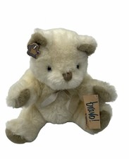 VINTAGE APPLAUSE BRAVO CREME COCONUT TEDDY BEAR STUFFED ANIMAL PLUSH TOY 1988