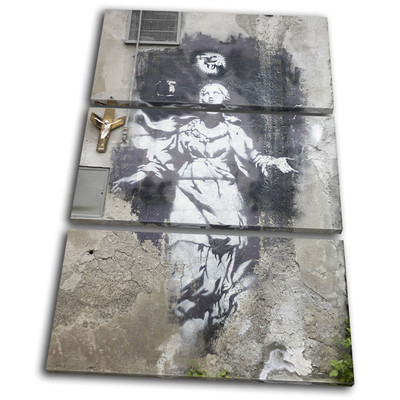 TV Hugger Banksy Street TREBLE TOILE murale ART Photo Print
