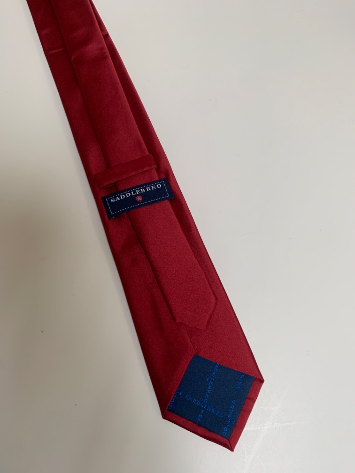Saddlebred Solid Red Smooth Tie-100% Polyester - image 3