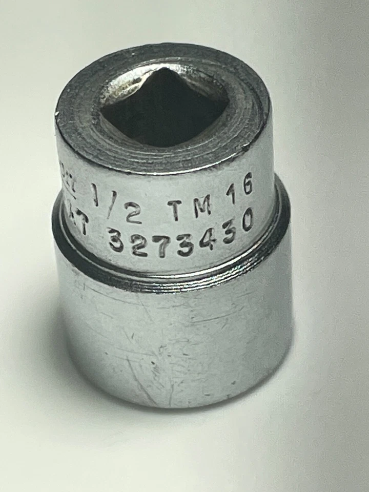 SNAP-ON TOOLS TM16 1/2" Sae 1/4" DRIVE SHALLOW 6 POINT SOCKET NICE USA TM16 - Image 2 of 4