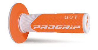 Poignées moto cross PG801 enduro 22-25mm blanc fluo orange