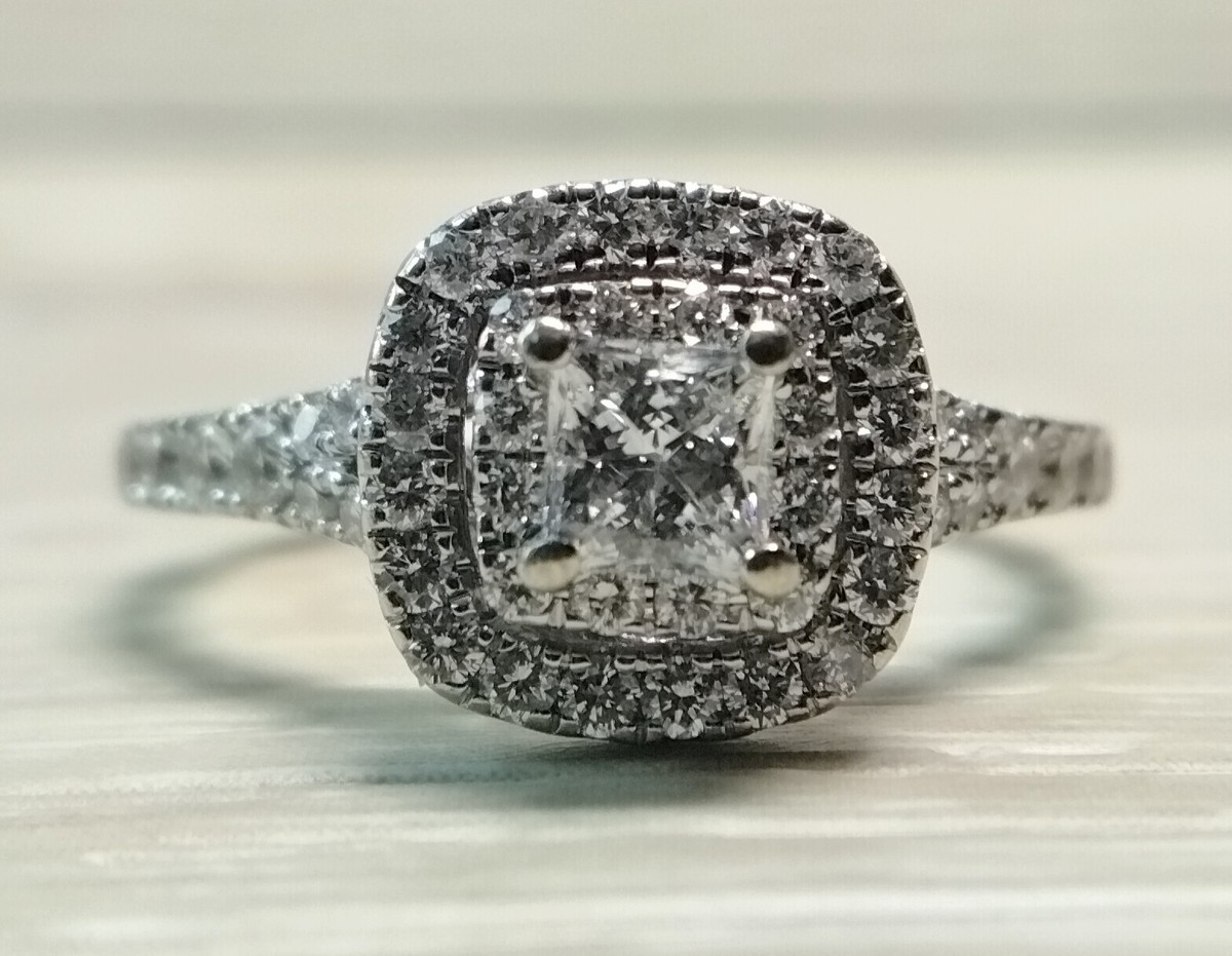 Neil Lane 14K White Gold Princess Cut Center Diamond Wedding