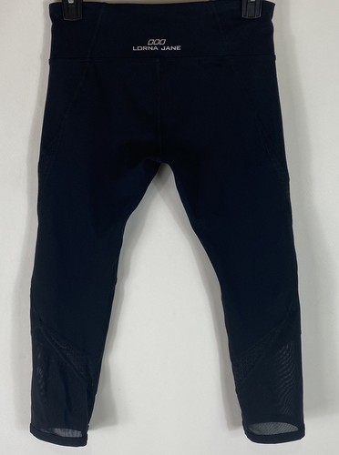 Lorna Jane Womens Capri Leggings Jersey Mesh Panels Black size S? - 第 1/6 張圖片