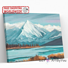 Mountain Paint By Numbers Canvas Art Draw Artist Painting Oil Kit Home Wall Kids