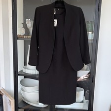 Anne Klein Executive Collection Women's Black Skirt Suit Set Jacket Dress Size 2
