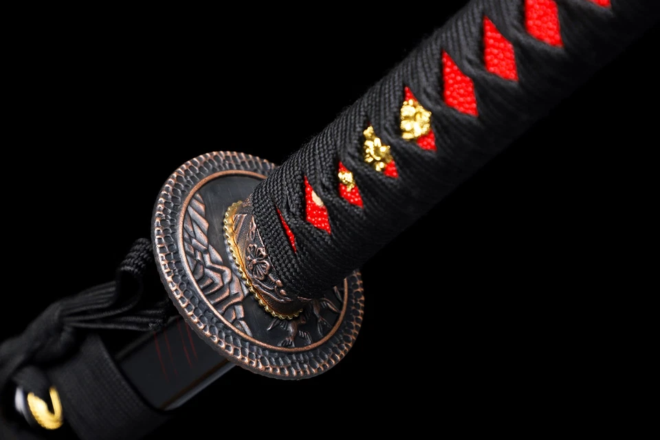 Blood Red Battle Ready Sharp Japanese Samurai Katana Sword Damascus Folded Steel - Image 2 of 4