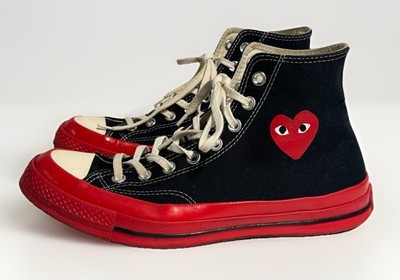 CONVERSE X COMME DES GARÇON Black & Red CHUCK TAYLOR men 8.5/42  PLAY Star