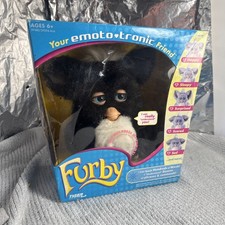 New Furby Charcoal Black White 2005 Blue Eyes Tiger Not Working Vintage