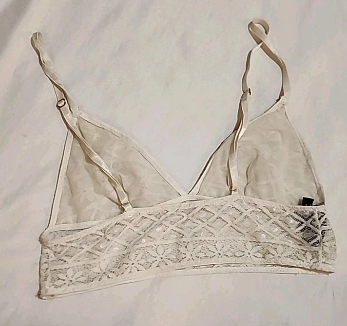 Out From Under Urban Outfitters Cream Lace Bralette sz Medium Adjustable Straps - Image 4 of 4