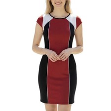 Express Bodycon T Shirt Fitted Dress Size XS Colorblock Knit Stretch Short Y2K