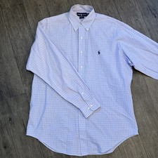 Vintage Polo Ralph Lauren Yarmouth Button Down Shirt Men  s 16-34/35 Blue Pony