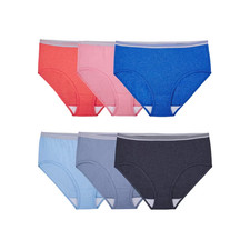 Fruit of the Loom Women's Cotton Low Rise Brief Underwear 6 Pack S-2XL