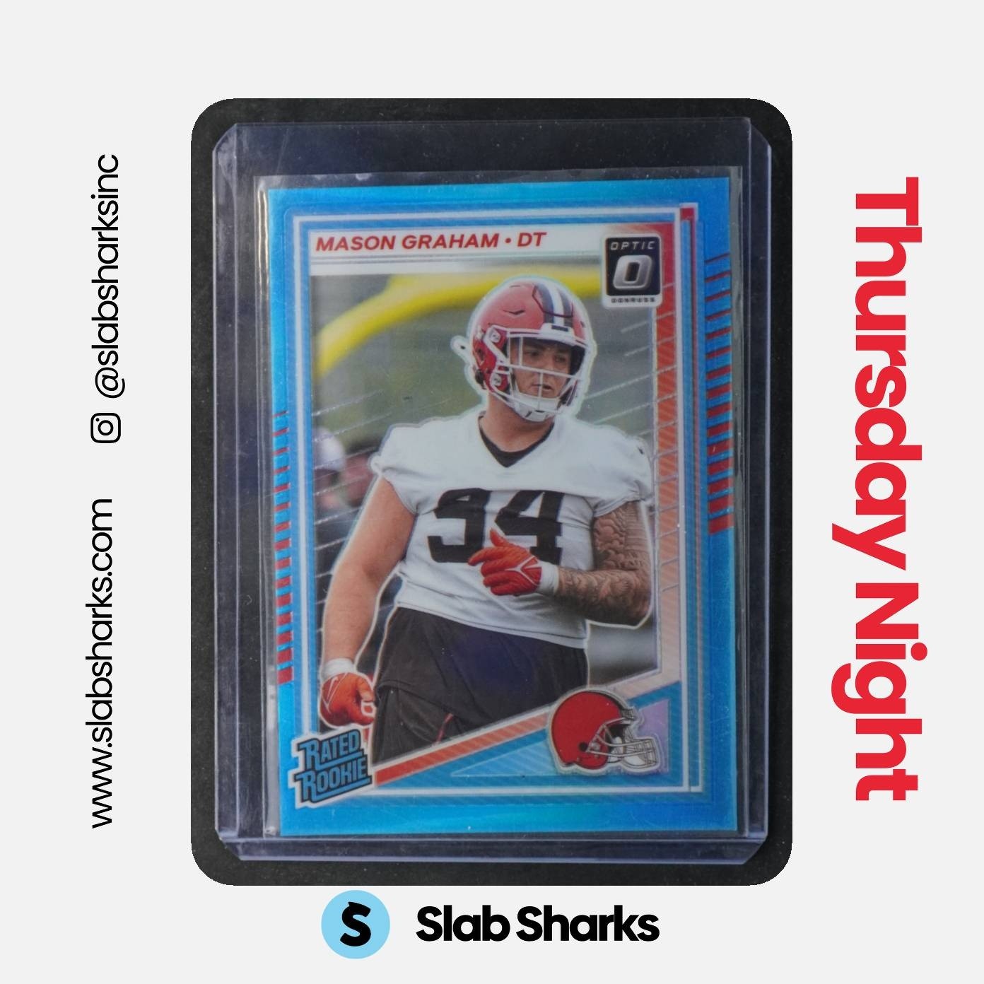 2025 PANINI DONRUSS OPTIC #206 MASON GRAHAM RATED ROOKIE AQUA PRIZM RC /349