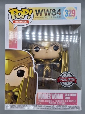 329 Wonder Woman (Golden Armor Shield) - DC - WW84 Funko POP (Box Damage)