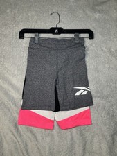Reebok Youth Girls Shorts 2-Pack Size 7/8 Black Pink  Brand New athletic Shorts