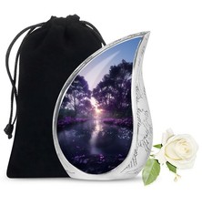 Twilight Forest Memorial Urn for Human Ashes Adult Male Female, 10 Inch