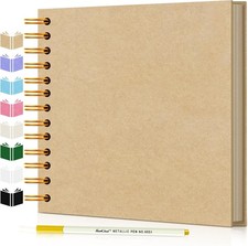 DIY Scrapbook Album, Hardcover Kraft 7X7 Inch 40 Pages Scrap Book Photo Album wi