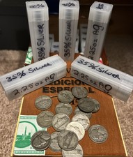 [Full Roll 40 Coin Lots] Silver War Nickels WWII 35% Silver 2.25 Troy Oz @ Spot