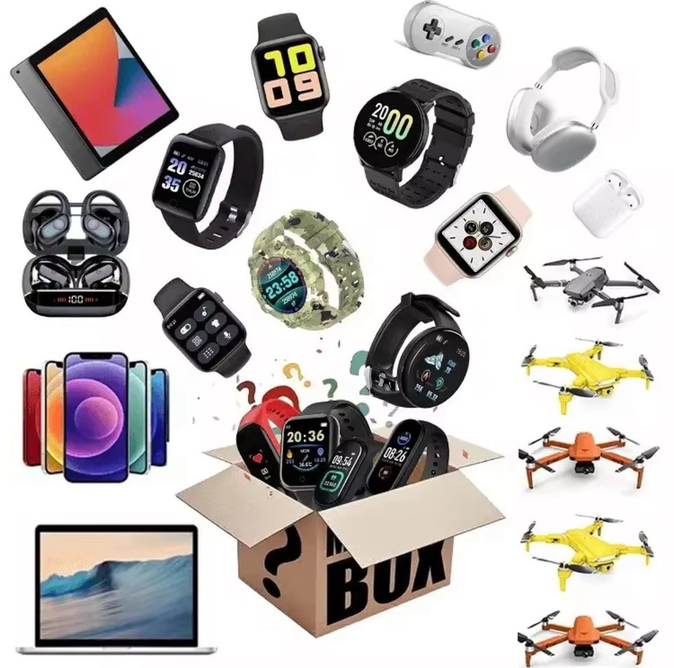 Electronics Mystery Box 1–5 Random Gadgets Smart Watch Earbuds Camera ...