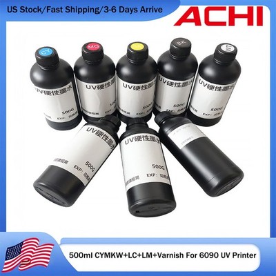 6090 UV Printer 500ml Ink Supply For Epson XP600/TX800 Printhead CMYK-W-V LC/LM