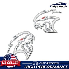 2x Universal Metal For Devil Cat Hellcat Srt Fender Side Emblem Badge Chrome