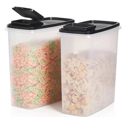 2-Tupperware Modular Mates Super Cereal Storer Black Seal 20 Cup Container NEW