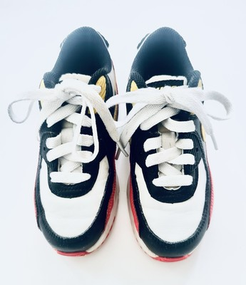 #ad #ad Nike Air Max 90 Kids Sneaker Size 11c White Black And Red Leather $40.00