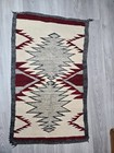 Vintage Navajo Wool Rug 23" X 38" Red Ivory Gray — photo 8