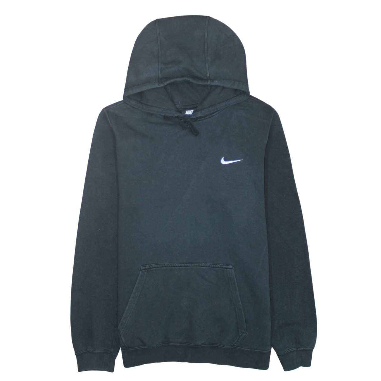 Nike Mens Hoodie Black Fleece Pullover Embroidered Swoosh Kangaroo Pocket S